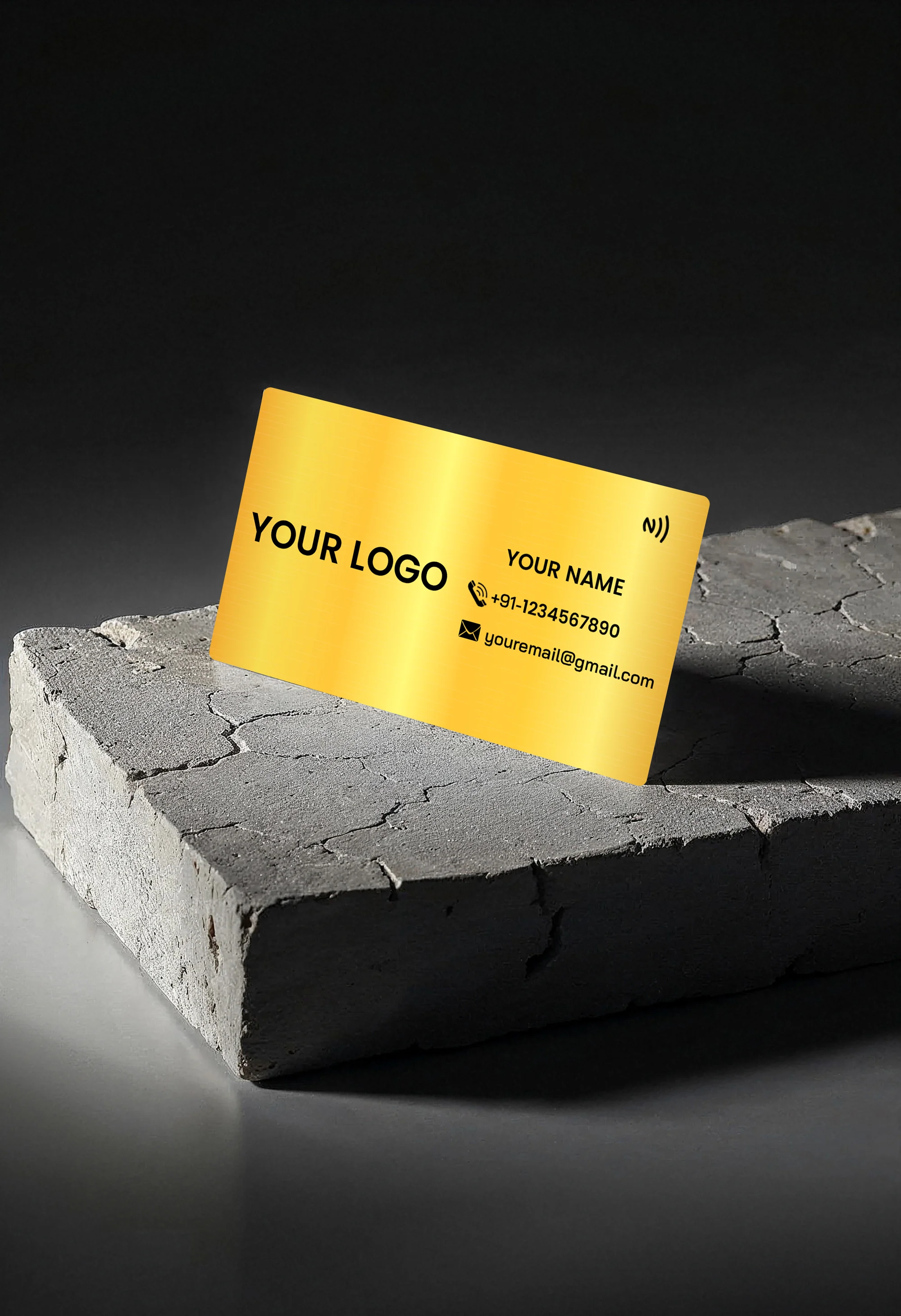 High-End Gold Finish Metal Smart Tap Card for Effortless Contact Sharing (Engraving)