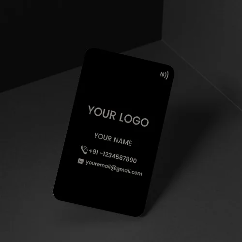 Elite Black Metal NFC Business Card with Seamless Digital Profile Sharing (Engraving)