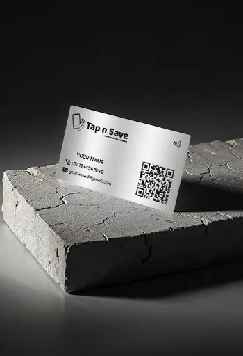Elite Silver Metal NFC Business Card with Seamless Digital Profile Sharing (Engraving)