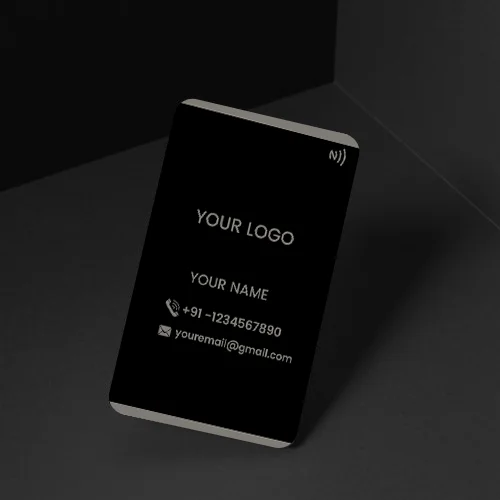 Luxury Black Metal Digital Visiting Card (Engraving)