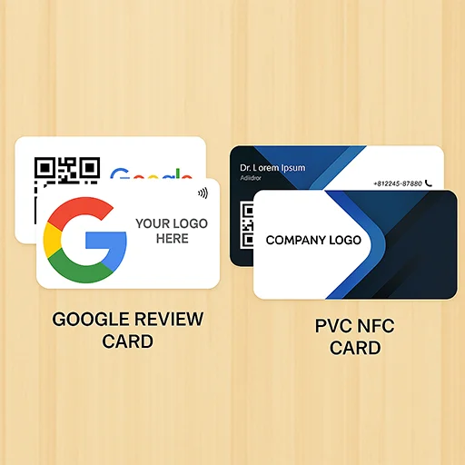 Smart Business Combo – 1 Google Review Card with 1 PVC NFC Tap Card