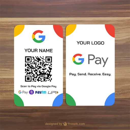 Google Pay Smart QR Code Enabled Business Display Card (Non NFC)