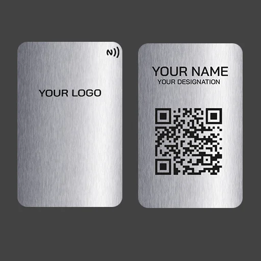 Elegant Silver-Plated Metal NFC Card with Advanced Tap-to-Share Technology