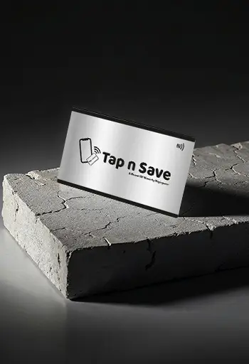 Modern Silver Horizontal NFC Metal Tap-to-Share Business Card  (Engraving)