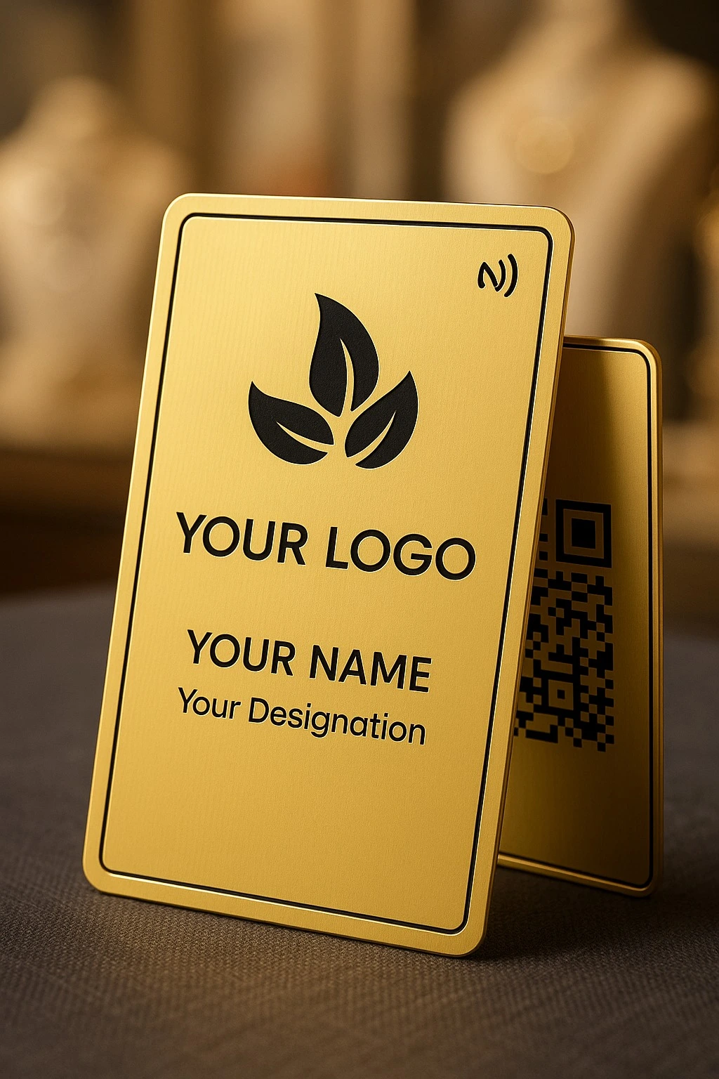 Elegant Gold-Plated Metal NFC Card (Engraving)